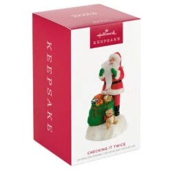 Hallmark Checking It Twice Ornament With Light And Sound 11 Hallmark Checking It Twice Ornament With Light And Sound -Lovely Souvenir Store Santa Checking His List Keepsake Ornament 2999QGO2657 04