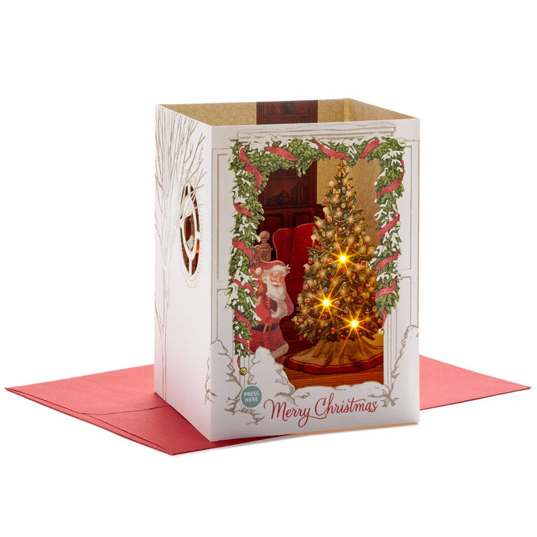 Hallmark Spirit Of Christmas Musical 3D Pop-Up Christmas Card With Light 3 Hallmark Spirit Of Christmas Musical 3D Pop-Up Christmas Card With Light