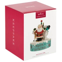 Hallmark Nostalgic Noel Ornament With Sound And Motion -Lovely Souvenir Store Santa Snowman Reindeer Spinning Keepsake Ornament 4499QGO2769 04
