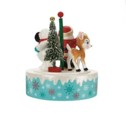 Hallmark Nostalgic Noel Ornament With Sound And Motion -Lovely Souvenir Store Santa Snowman Reindeer Spinning Keepsake Ornament 4499QGO2769 06