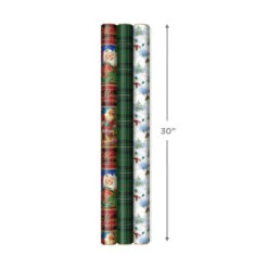 Hallmark Christmas Classics 3-Pack Reversible Wrapping Paper Assortment, 120 Sq. Ft. 10 Hallmark Christmas Classics 3-Pack Reversible Wrapping Paper Assortment, 120 Sq. Ft. -Lovely Souvenir Store Santa and Plaids Assorted Reversible Gift Wrap 5JXW1070 03