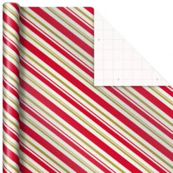 Hallmark Santa And Stripes 2-Pack Christmas Wrapping Paper Assortment, 160 Sq. Ft. -Lovely Souvenir Store Santa and Stripes Assorted Christmas Wrapping Paper 5JXW1055 06
