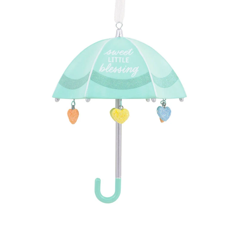 Signature Baby Umbrella Porcelain Hallmark Ornament 3 Signature Baby Umbrella Porcelain Hallmark Ornament