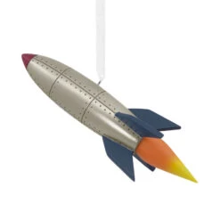 Signature Rocket Ship Hallmark Ornament -Lovely Souvenir Store Signature Rocket Ship Christmas Ornament 1HDL2176 06