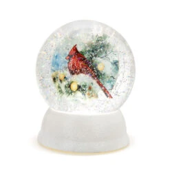 Demdaco Snow Frosted Cardinal Snow Globe With Light, 6" H