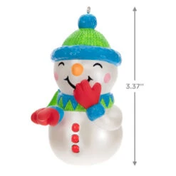Hallmark Pull My Finger Snowman Ornament With Sound -Lovely Souvenir Store Snowman With BlueGreen HatScarf Keepsake Ornament 2199QGO2829 03