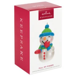 Hallmark Pull My Finger Snowman Ornament With Sound -Lovely Souvenir Store Snowman With BlueGreen HatScarf Keepsake Ornament 2199QGO2829 04