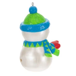 Hallmark Pull My Finger Snowman Ornament With Sound -Lovely Souvenir Store Snowman With BlueGreen HatScarf Keepsake Ornament 2199QGO2829 06
