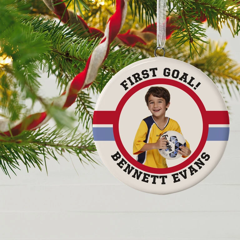 Soccer Ceramic Circle Personalized Photo Ornament 4 Soccer Ceramic Circle Personalized Photo Ornament - Image 2