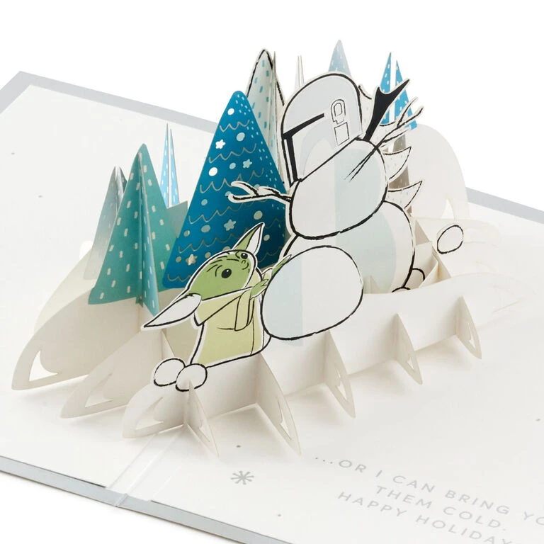 Hallmark Star Wars: The Mandalorian™ Grogu™ Warm Wishes 3D Pop-Up Holiday Card 3 Hallmark Star Wars: The Mandalorian™ Grogu™ Warm Wishes 3D Pop-Up Holiday Card