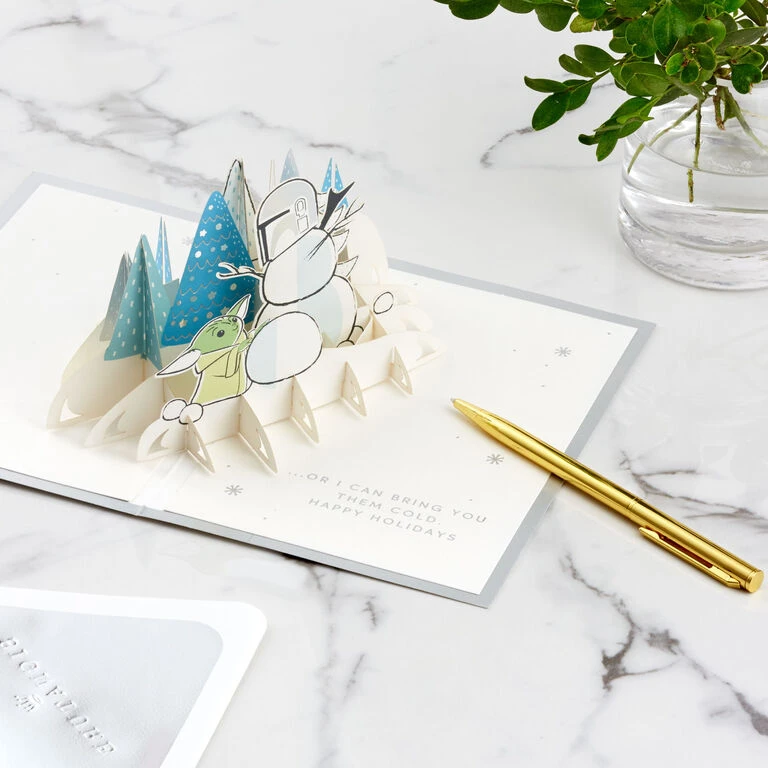 Hallmark Star Wars: The Mandalorian™ Grogu™ Warm Wishes 3D Pop-Up Holiday Card 10 Hallmark Star Wars: The Mandalorian™ Grogu™ Warm Wishes 3D Pop-Up Holiday Card - Image 8