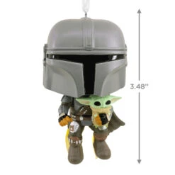 Star Wars The Mandalorian™ With Grogu™ Funko POP!® Hallmark Ornament -Lovely Souvenir Store Star Wars The Mandalorian With Grogu Funko POP Christmas Ornament 3HCM1103 03