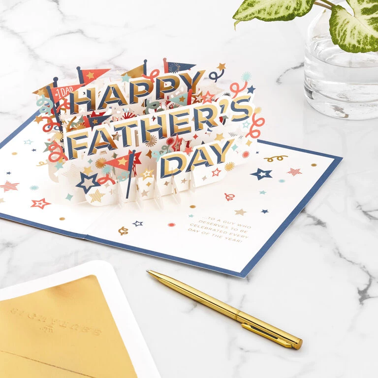 Hallmark Celebrate Stars And Pennants 3D Pop-Up Father's Day Card 8 Hallmark Celebrate Stars And Pennants 3D Pop-Up Father's Day Card - Image 6