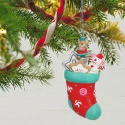 Hallmark Stocking Stuffers Surprise Mystery 2023 Exclusive Ornament -Lovely Souvenir Store Stocking With Mouse and Star Cookie Keepsake Ornament 1999QXC5619 03