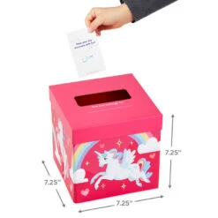 Hallmark Colorful Unicorn Classroom Valentines Set With Light-Up, Musical Mailbox -Lovely Souvenir Store Unicorn Kids Classroom Exchange Valentines and Box 5VBX2959 04