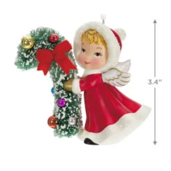 Hallmark Vintage Angel Porcelain Ornament 10 Hallmark Vintage Angel Porcelain Ornament -Lovely Souvenir Store Vintage Angel With Candy Cane Keepsake Ornament 2499QXT4127 03