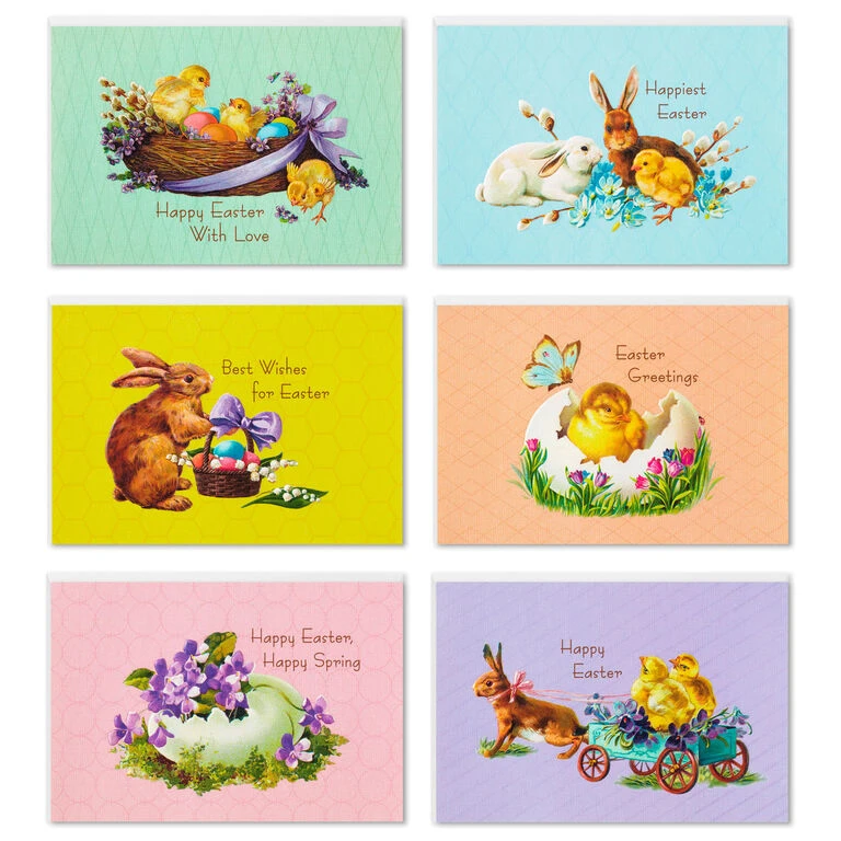 Hallmark Vintage Bunnies And Chicks Boxed Easter Cards, Pack Of 24 4 Hallmark Vintage Bunnies And Chicks Boxed Easter Cards, Pack Of 24 - Image 2