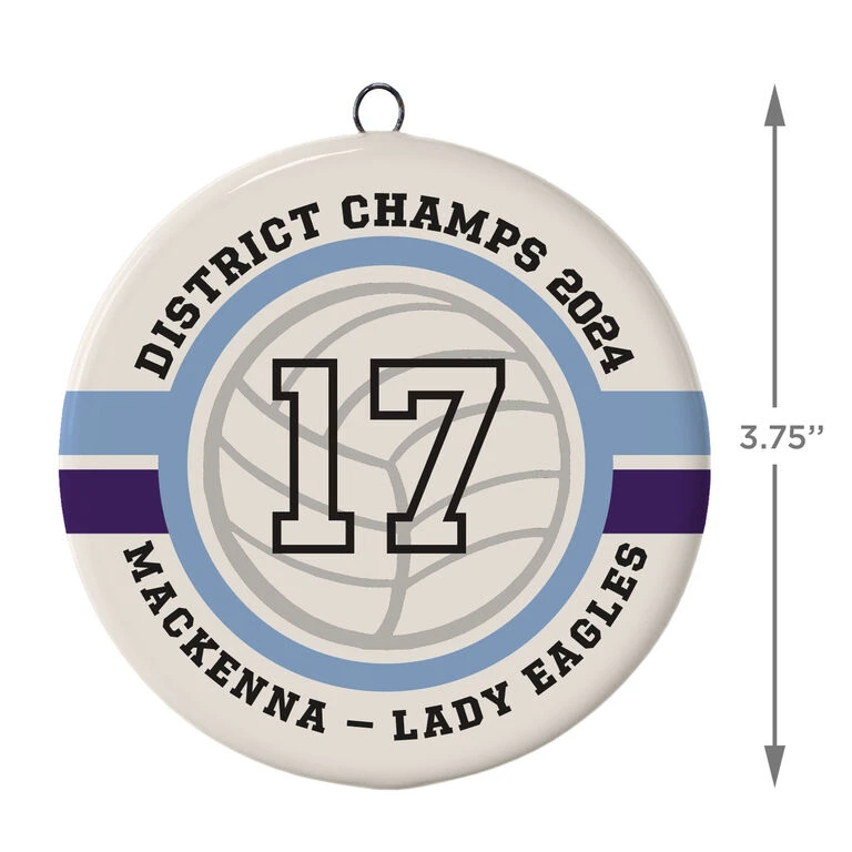Volleyball Ceramic Circle Personalized Ornament 5 Volleyball Ceramic Circle Personalized Ornament - Image 3