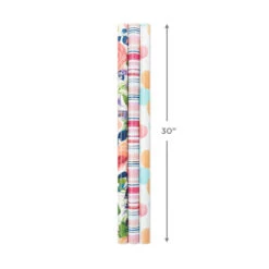 Hallmark Watercolor Tones 3-Pack Reversible Wrapping Paper, 75 Sq. Ft. Total -Lovely Souvenir Store Watercolor Tones 3Pack Reversible Wrapping Paper 5EWR6405 03
