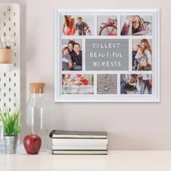 Malden Photo Collage Letterboard White Picture Frame, 18.5x16.5 -Lovely Souvenir Store White Photo Collage Letterboard Picture Frame 918608 03