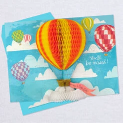 Hallmark 16" Hot Air Balloons Pop-Up Jumbo Goodbye Card -Lovely Souvenir Store Youll Be Missed Balloon Goodbye Card 1499CBG1018 04
