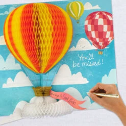 Hallmark 16" Hot Air Balloons Pop-Up Jumbo Goodbye Card -Lovely Souvenir Store Youll Be Missed Balloon Goodbye Card 1499CBG1018 07