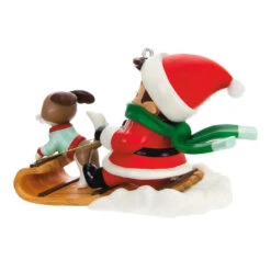 Hallmark Young Santa Ornament -Lovely Souvenir Store Young Santa With Dog Keepsake Ornament 2199QXR8117 06